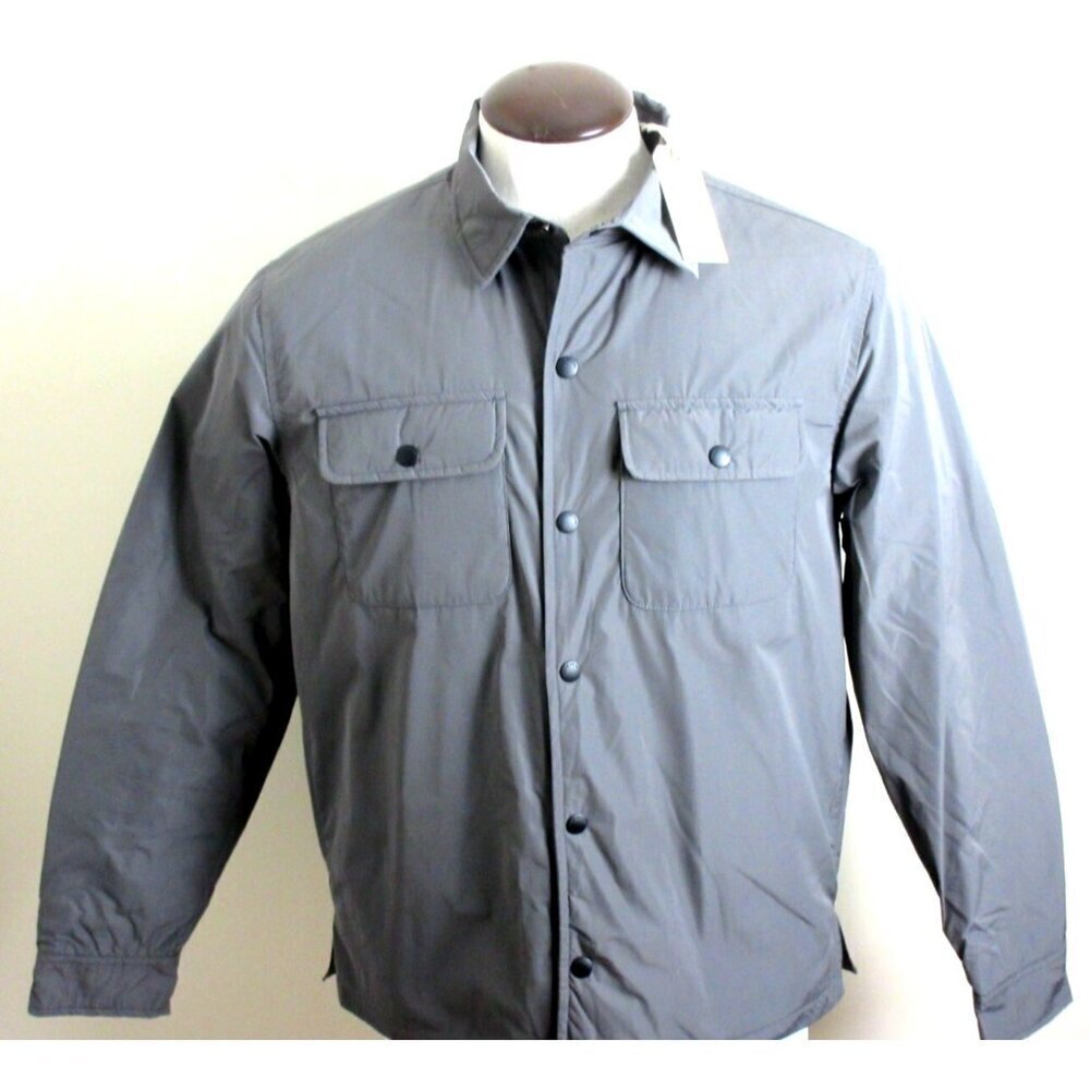 OOBE Brand Men's Snap Front Deck Shirt Jacket Ash Grey Black NWT